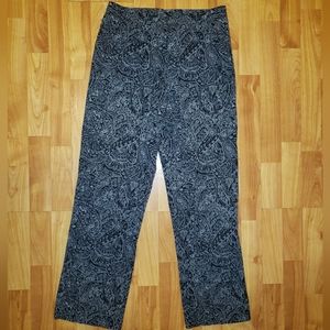 White Stag Sz 10 (would fit 8) Paisley Pants Trousers Straight Leg Ankle Stretch